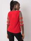 Punane pluus läbipaistvate varrukatega. цена и информация | Naiste pluusid, särgid | kaup24.ee