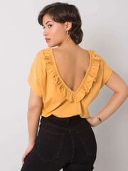 Блуза с вырезом на спине, темно-желтая цена и информация | Женские блузки, рубашки | kaup24.ee