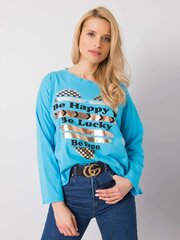 Sinine puuvillane trükitud pluus. hind ja info | Naiste pluusid, särgid | kaup24.ee