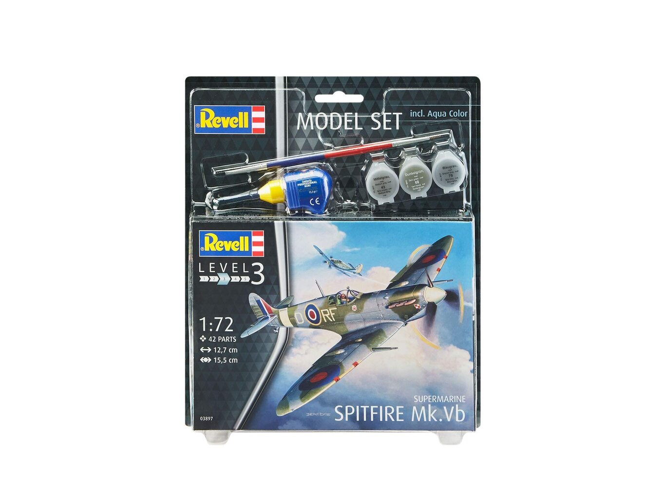 Revell - Spitfire Mk. Vb Model Set, 1/72, 63897 hind ja info | Poiste mänguasjad | kaup24.ee