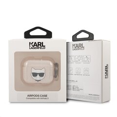 KLA3UCHGD Karl Lagerfeld TPU Glitter Choupette Head Case for Airpods 3 Gold hind ja info | Kõrvaklapid | kaup24.ee