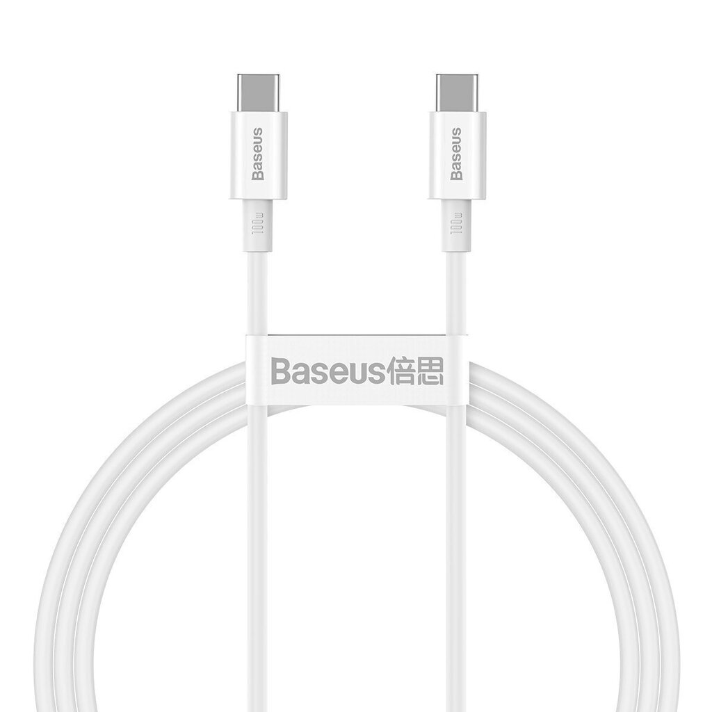 Baseus Superior Series Cable USB-C to USB-C, 100W, 1m (white) hind ja info | Mobiiltelefonide kaablid | kaup24.ee