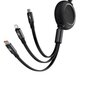 USB cable 3in1 Baseus Bright Mirror, USB-C to micro USB / USB-C / Lightning, 100W, 1.2m (black) hind ja info | Mobiiltelefonide kaablid | kaup24.ee