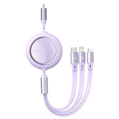 Кабель USB 3в1 Baseus Bright Mirror, USB - micro USB / USB-C / Lightning, 100 Вт, 1.2 м (фиолетовый) цена и информация | Кабели для телефонов | kaup24.ee