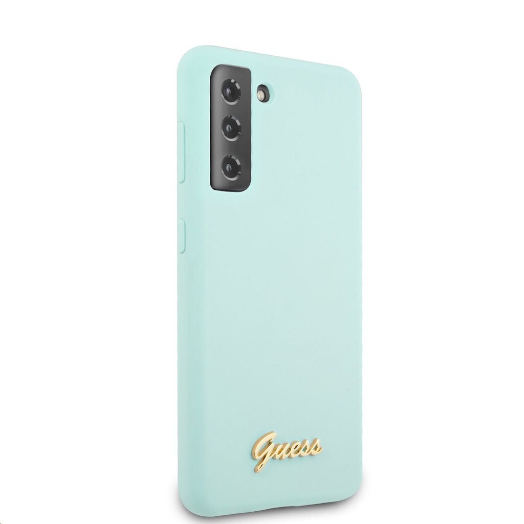 GUHCS21MLSLMGLB Guess Silicone Metal Logo Script Cover for Samsung G996 Galaxy S21+ Light Blue hind ja info | Telefoni kaaned, ümbrised | kaup24.ee