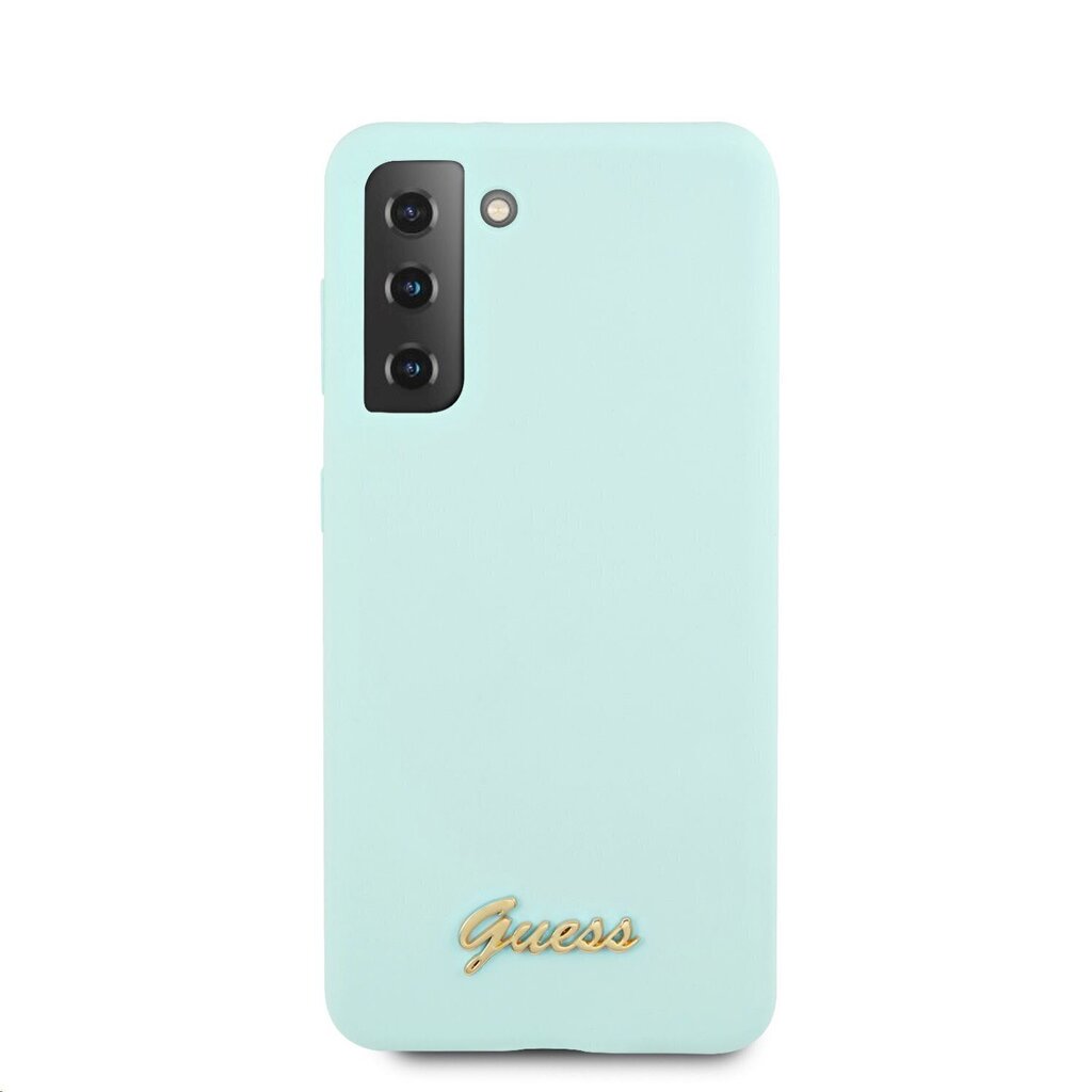 GUHCS21MLSLMGLB Guess Silicone Metal Logo Script Cover for Samsung G996 Galaxy S21+ Light Blue hind ja info | Telefoni kaaned, ümbrised | kaup24.ee