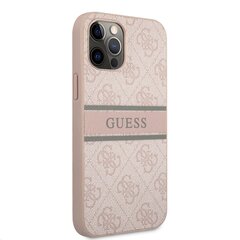 GUHCP12M4GDPI Guess PU 4G Printed Stripe Case for iPhone 12/12 Pro Pink hind ja info | Telefoni kaaned, ümbrised | kaup24.ee