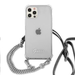 GUHCP12LKC4GSSI Guess PC Silver 4G Chain and Script Case for iPhone 12 Pro Max Transparent hind ja info | Telefoni kaaned, ümbrised | kaup24.ee