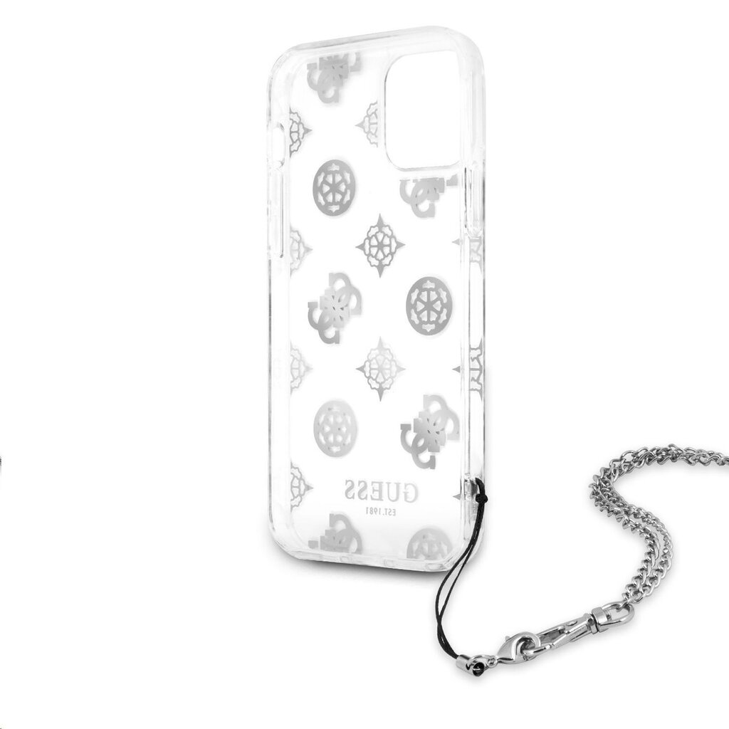 GUHCP12LKSPESI Guess PC Chain Peony Case for iPhone 12 Pro Max Silver цена и информация | Telefoni kaaned, ümbrised | kaup24.ee