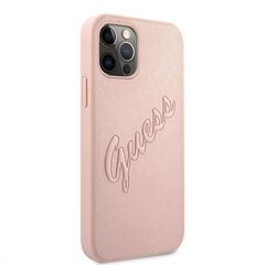 GUHCP12MRSAVSRG Guess PU Saffiano Vintage Script Case for iPhone 12/12 Pro Rose Gold цена и информация | Чехлы для телефонов | kaup24.ee