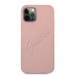 GUHCP12MRSAVSRG Guess PU Saffiano Vintage Script Case for iPhone 12/12 Pro Rose Gold цена и информация | Чехлы для телефонов | kaup24.ee