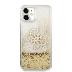 GUHCN61LG4GGO Guess TPU Big 4G Liquid Glitter Gold Case for iPhone 11 Transparent hind ja info | Telefoni kaaned, ümbrised | kaup24.ee