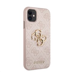 GUHCN614GMGPI Guess PU 4G Metal Logo Case for iPhone 11 Pink hind ja info | Telefoni kaaned, ümbrised | kaup24.ee