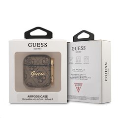 Чехол для наушников GUA24GSMW Guess 4G Script PC/PU Case for Airpods 1/2 Brown цена и информация | Наушники | kaup24.ee