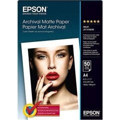 Бумага Epson Archival Matte Paper А4, 50 листов цена и информация | Смягчает воду и защищает Вашу посудомоечную машину от извести. | kaup24.ee