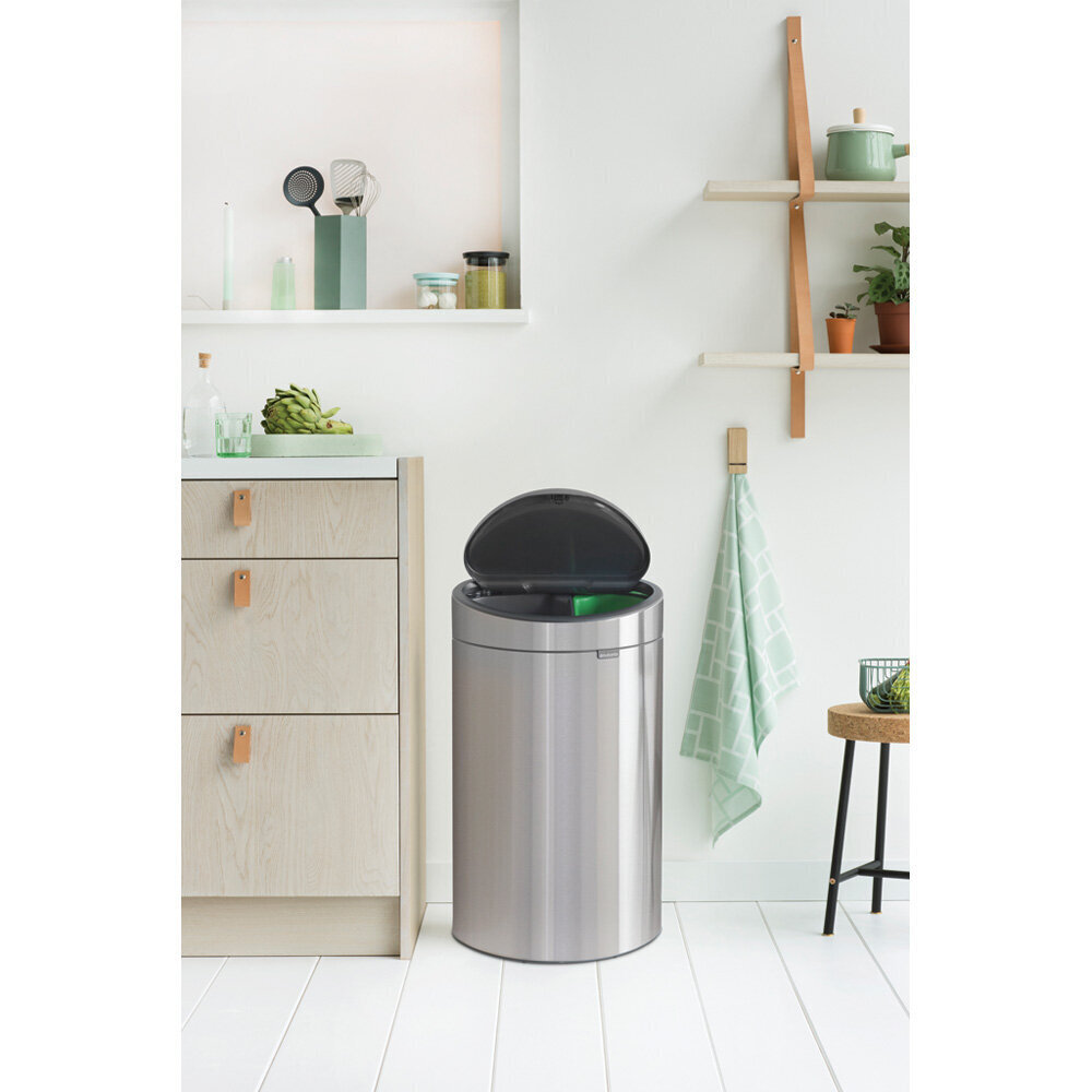 Prügikast, Touch Bin 10 + 23L Matt Steel hind ja info | Prügikastid | kaup24.ee