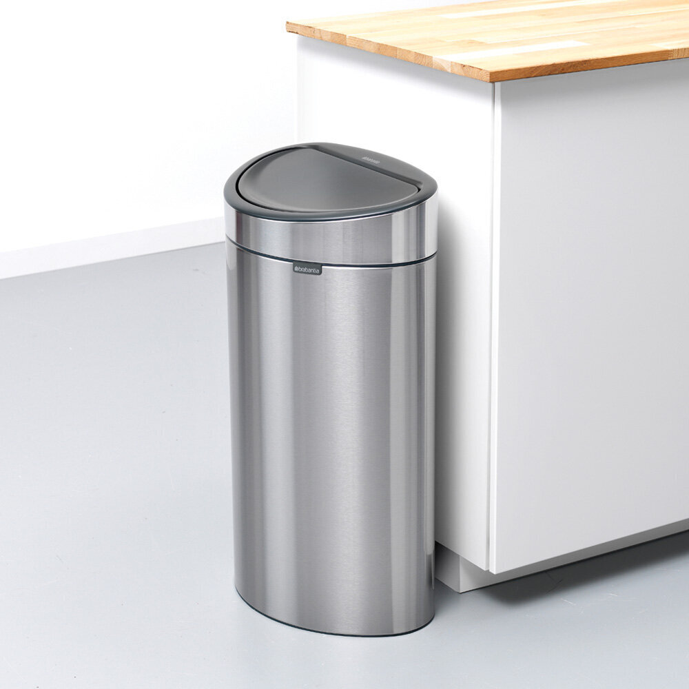 Prügikast, Touch Bin 10 + 23L Matt Steel hind ja info | Prügikastid | kaup24.ee