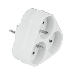 Rebel electrical socket splitter from 1 to 3 sockets / White цена и информация | Выключатели, розетки | kaup24.ee