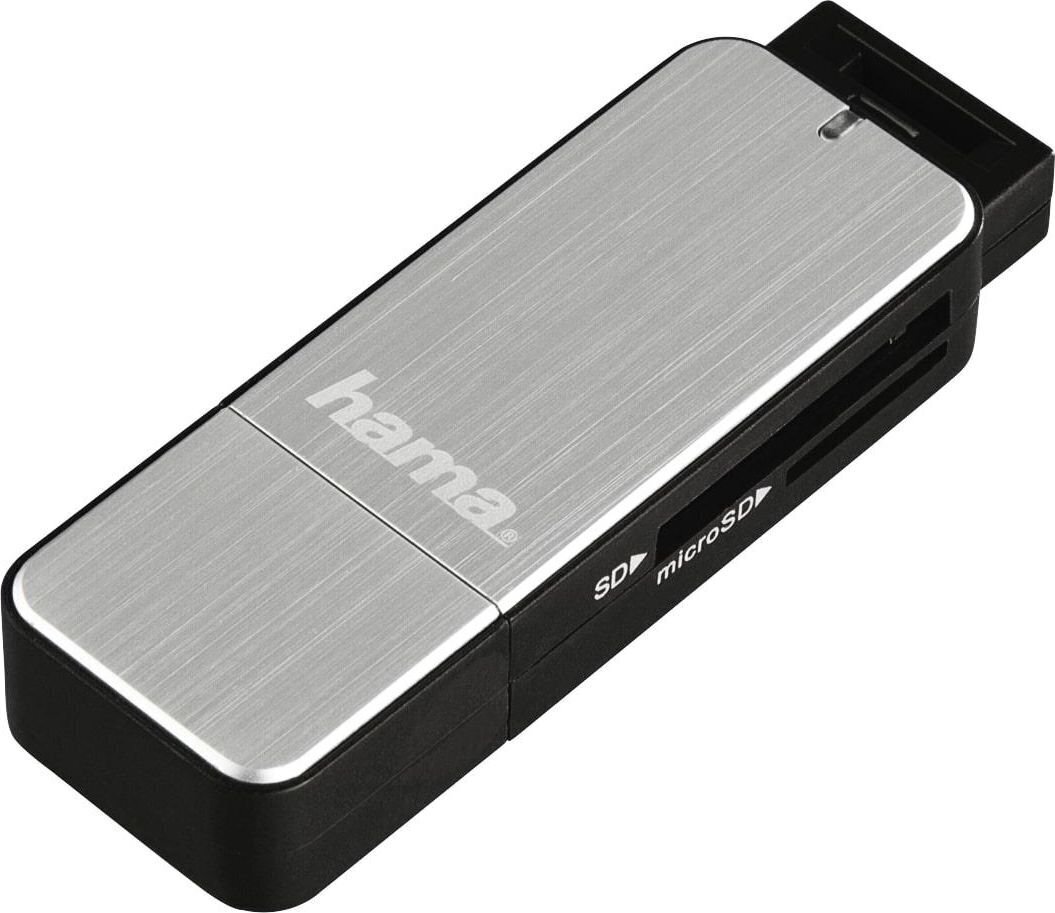 Kaardilugeja Hama USB 3.0, SD/microSD, hall, 00123900 hind ja info | USB jagajad, adapterid | kaup24.ee