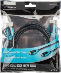 Кабель Vivanco PRO HDMI-HDMI 2,5 м цена и информация | Кабели и провода | kaup24.ee