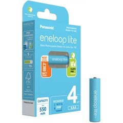 Panasonic eneloop aku lite AAA 550 4BP цена и информация | Батарейки | kaup24.ee