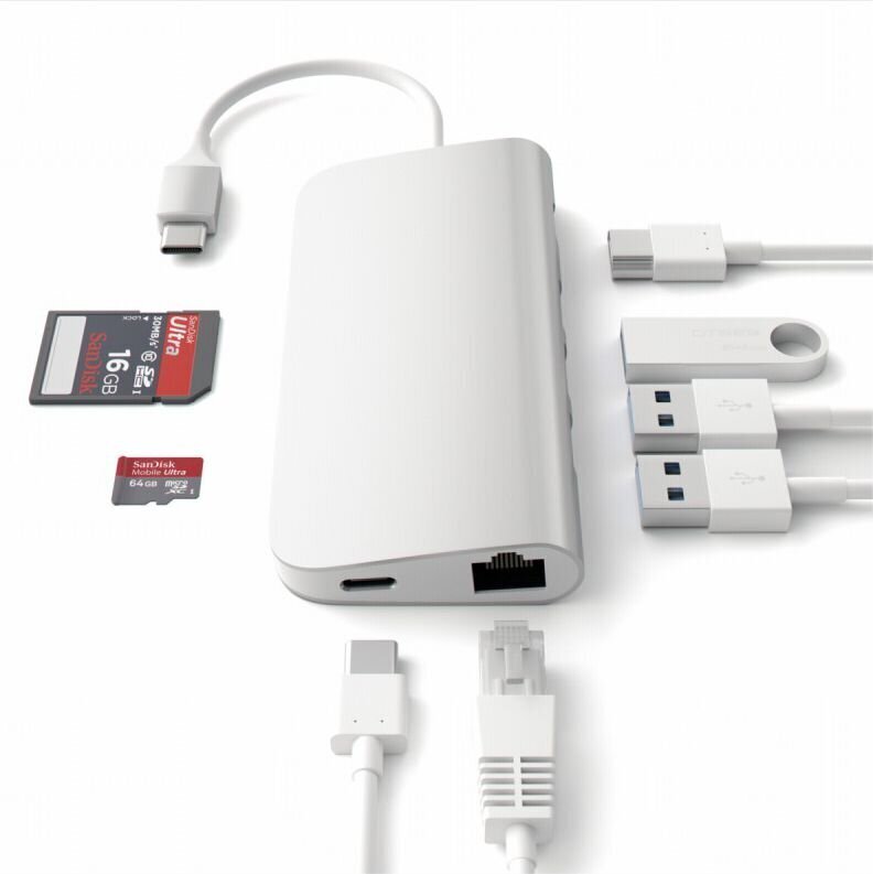 USB-C jagaja Multi-port 4K ja Ethernet Satechi hind ja info | USB jagajad, adapterid | kaup24.ee