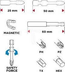 Наконечник отвертки, навор 23 шт. цена и информация | Механические инструменты | kaup24.ee