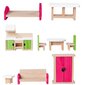 Woody 91874 Eco Wooden Modern Anna-Marie playing house with furniture (14pcs) for kids 3y+ (53.5x36cm) hind ja info | Tüdrukute mänguasjad | kaup24.ee