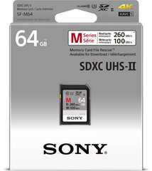 Sony карта памяти SDXC 64GB M-Series UHS-II  цена и информация | Карты памяти | kaup24.ee