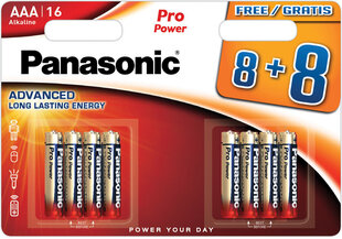 Panasonic Pro Power patarei LR03PPG/16B (8+8tk) цена и информация | Батарейки | kaup24.ee