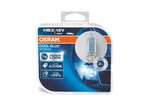 Автомобильная лампа Osram Cool Blue Intense 9005CBI-HCB HB3 60W цена и информация | Автомобильная ксеноновая лампа D2R 6000К (Китай) | kaup24.ee