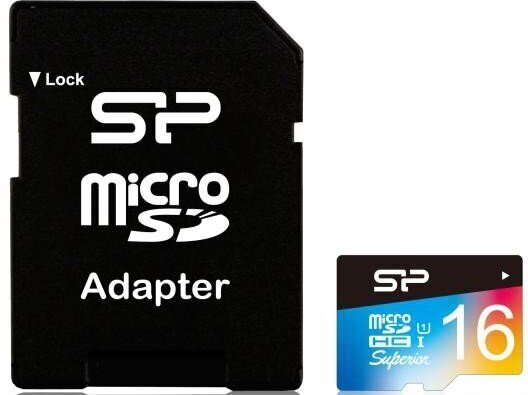 Silicon Power mälukaart microSDHC 16GB Superior UHS-I U1 + adapter hind ja info | Fotoaparaatide mälukaardid | kaup24.ee