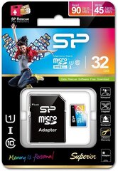 Карта памяти Silicon Power microSDHC, 32 Гб, Superior UHS-I U1 + адаптер цена и информация | Карты памяти | kaup24.ee