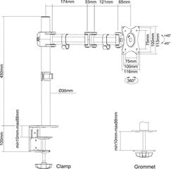 Neomounts 30289 цена и информация | Кронштейны для монитора | kaup24.ee