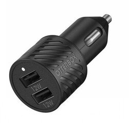 OTTERBOX CAR CHARGER 24W – 2 X USB A 12W BLACK hind ja info | Mobiiltelefonide laadijad | kaup24.ee