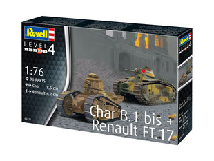 Revell Char. B.1 bis & Renault FT.17 1:76 hind ja info | Klotsid ja konstruktorid | kaup24.ee