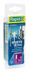 Neet roostevaba 3,2x8mm 50tk + Drill C, Rapid цена и информация | Механические инструменты | kaup24.ee