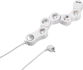 Vivanco extension cord 5 sockets 2x USB (62330) цена и информация | Удлинители | kaup24.ee
