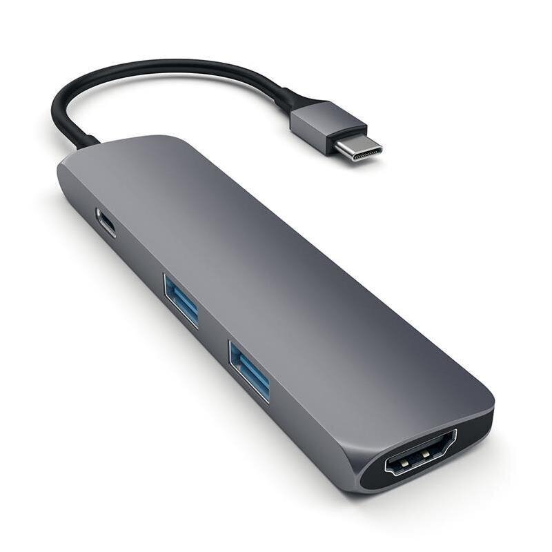 USB-C jagaja Multi-port 4K Satechi, Satechi Satechi Slim USB-C MultiPort Adapter with 4K HDMI Video Output and 2 USB 3.0 Ports U цена и информация | USB jagajad, adapterid | kaup24.ee