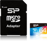 Silicon Power mälukaart microSDXC 64GB Superior Pro Color U3 + adapter цена и информация | Fotoaparaatide mälukaardid | kaup24.ee