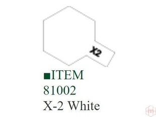 Краска Tamiya - X-2 White, 10 мл цена и информация | Принадлежности для рисования, лепки | kaup24.ee