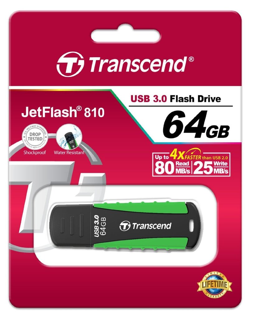 Transcend Jetflash 810 64GB USB3.0 TS64GJF810 hind ja info | Mälupulgad | kaup24.ee