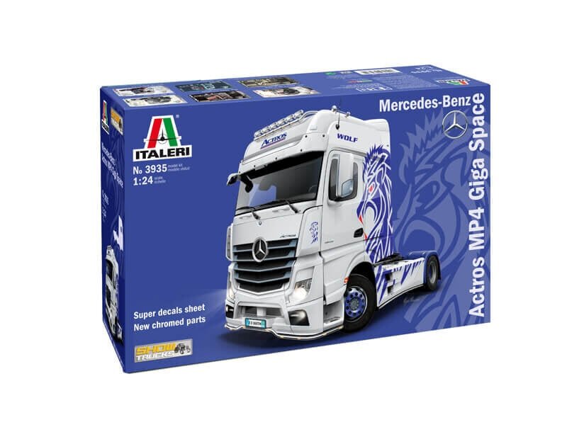 Italeri - Mercedes Benz Actros MP4 Giga Space, 1/24, 3935 hind ja info | Klotsid ja konstruktorid | kaup24.ee