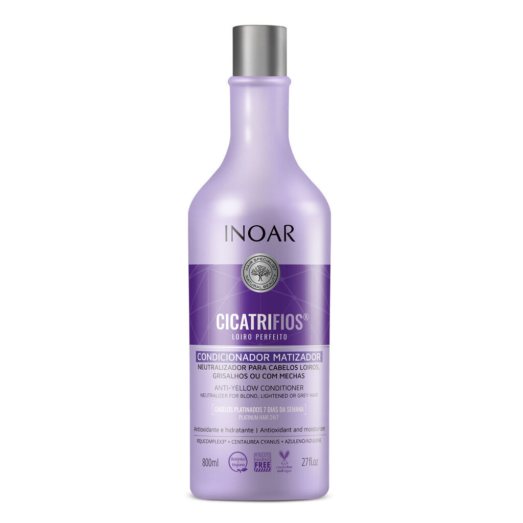 Palsam kollaste toonide neutraliseerimiseks Inoar CicatriFios Perfect Blond 800 ml hind ja info | Juuksepalsamid | kaup24.ee