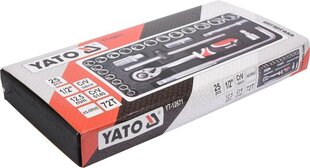 Набор торцевых головок Yato 1/2" (YT-12671), 25 шт. цена и информация | Механические инструменты | kaup24.ee