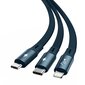 Baseus BSU2725BLU, USB - USB Typ C / Lightning / micro USB 3,5 A ,1,2 m hind ja info | Mobiiltelefonide kaablid | kaup24.ee