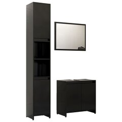 Комплект мебели для ванной, 3 части, черный цена и информация | Комплекты в ванную | kaup24.ee