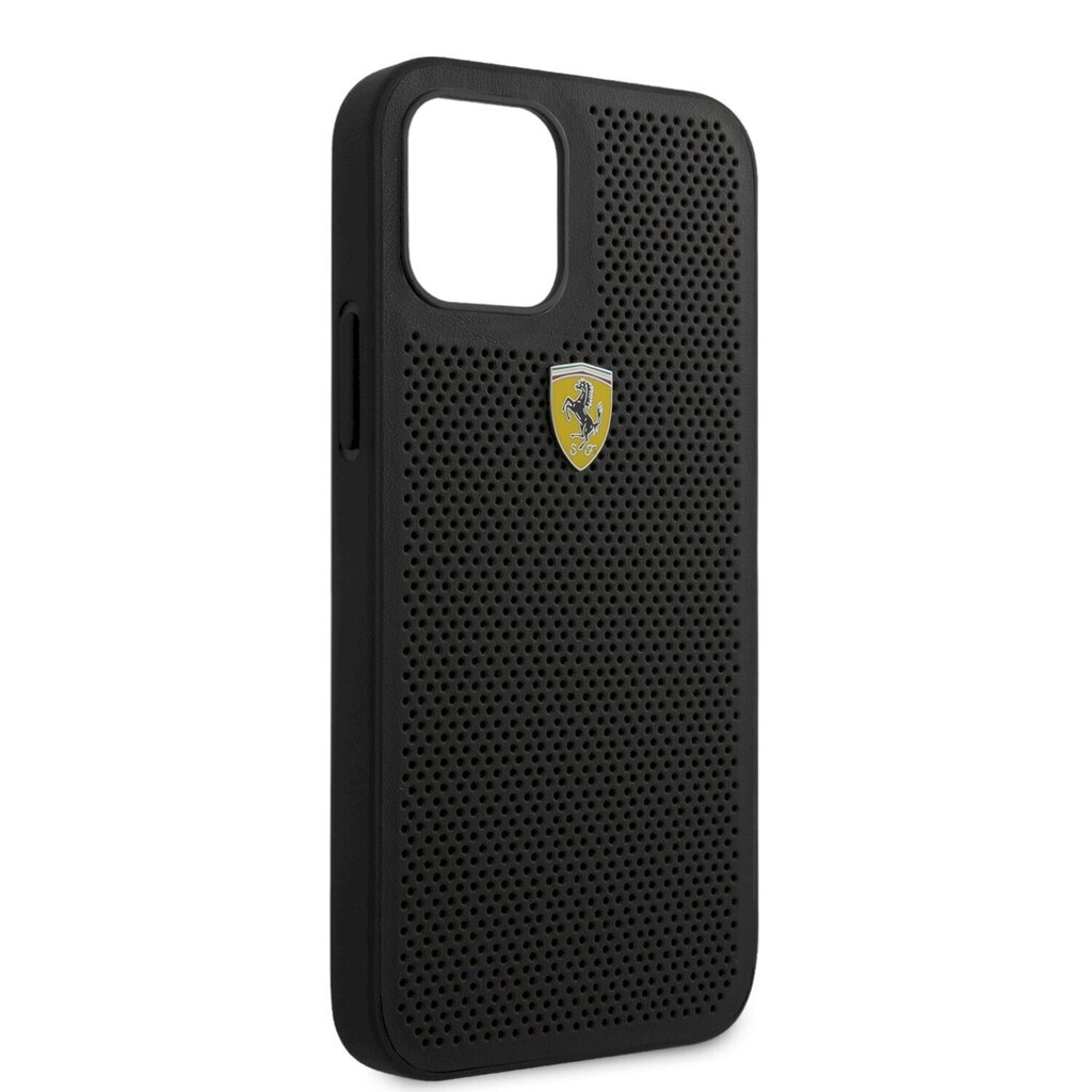 FESPEHCP12MBK Ferrari On Track Perforated Cover for iPhone 12/12 Pro 6.1 Black hind ja info | Telefoni kaaned, ümbrised | kaup24.ee