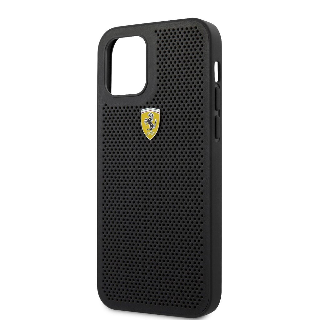 FESPEHCP12MBK Ferrari On Track Perforated Cover for iPhone 12/12 Pro 6.1 Black hind ja info | Telefoni kaaned, ümbrised | kaup24.ee