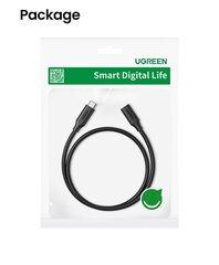 UGREEN USB Type C 3.1 Gen2 Male to Female Cable Nickel Plating 1m (Black) цена и информация | Borofone 43757-uniw | kaup24.ee